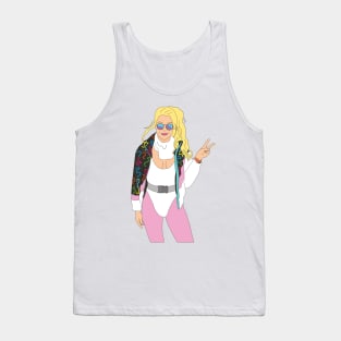 blonde skii girl vintage ski suit sunglasses skiing 80's Tank Top